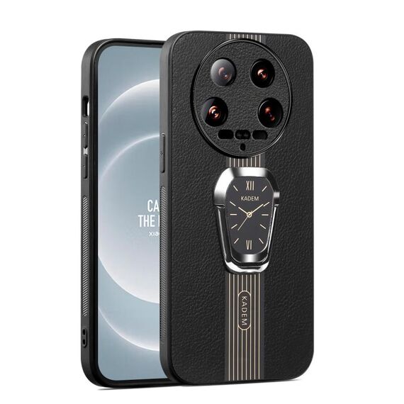 Per Xiaomi 14 Custodia per telefono posteriore in pelle ultra magnetica Litchi con supporto (nero)