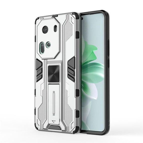 Per OPPO Reno11 Global Supersonic Armor PC Custodia ibrida in TPU (Argento)
