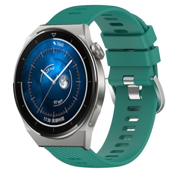 Per Huawei Watch GT3 Pro 43mm 20mm Cinturino in silicone morbido a tinta unita (verde)