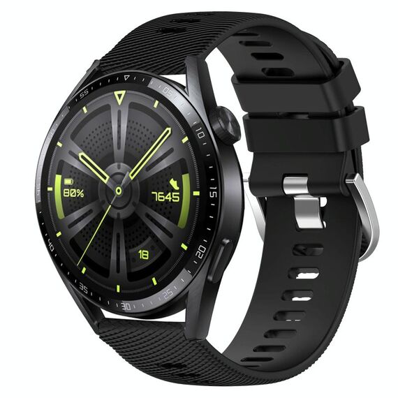 Per Huawei Watch GT3 42mm 20mm Cinturino in silicone morbido a tinta unita (nero)