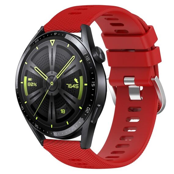 Per Huawei Watch GT3 42mm 20mm Cinturino in silicone morbido a tinta unita (rosso)