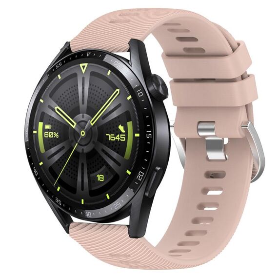 Per Huawei Watch GT3 42mm 20mm Cinturino in silicone morbido a tinta unita (rosa)