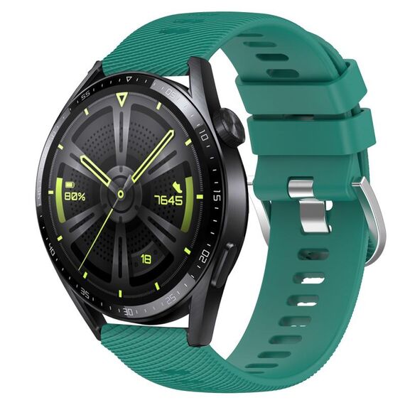 Per Huawei Watch GT3 42mm 20mm Cinturino in silicone morbido a tinta unita (verde)