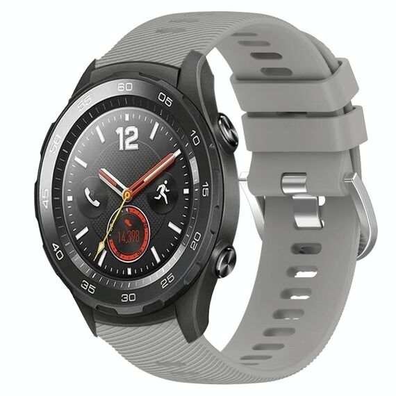 Per Huawei Watch 2 Cinturino per orologio in silicone morbido tinta unita da 20 mm (grigio)