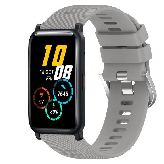 Cinturino per orologio in silicone morbido a tinta unita For Honor Watch ES 20 mm (grigio)