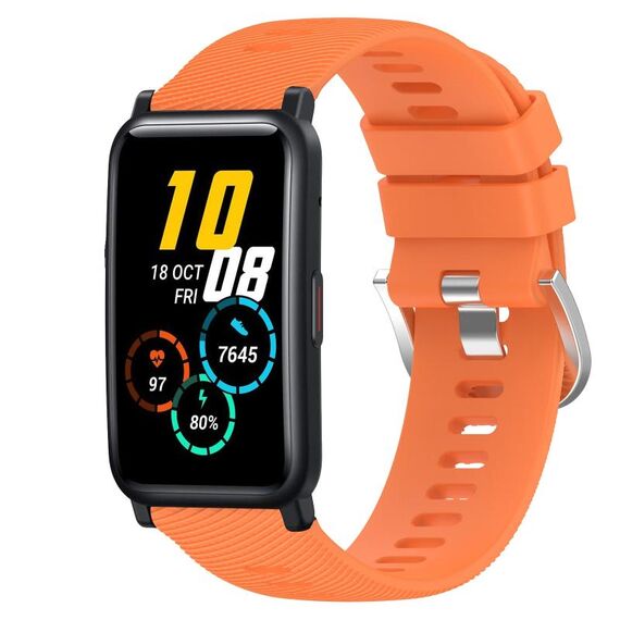 Cinturino per orologio in silicone morbido a tinta unita For Honor Watch ES 20 mm (arancione)