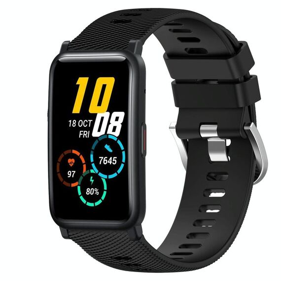 Cinturino per orologio in silicone morbido a tinta unita For Honor Watch ES 20 mm (nero)