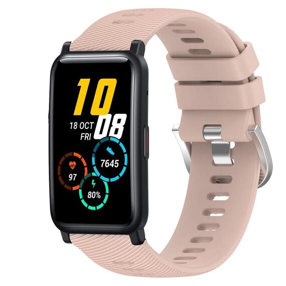 Cinturino per orologio in silicone morbido a tinta unita For Honor Watch ES 20 mm (rosa)