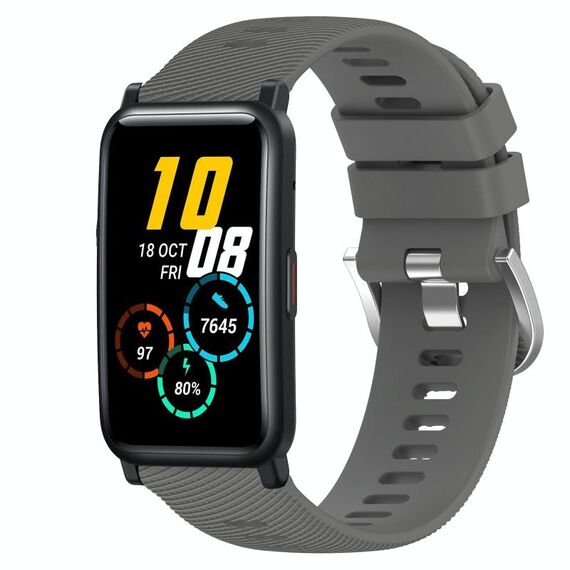 Cinturino per orologio in silicone morbido a tinta unita For Honor Watch ES da 20 mm (grigio scuro)