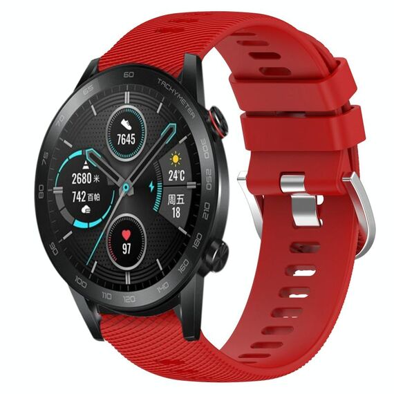 Per Honor MagicWatch2 42mm 20mm Cinturino in silicone morbido a tinta unita (rosso)
