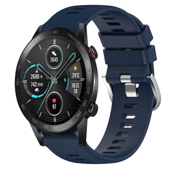 Per Honor MagicWatch2 42mm 20mm cinturino in silicone morbido a tinta unita (blu notte)