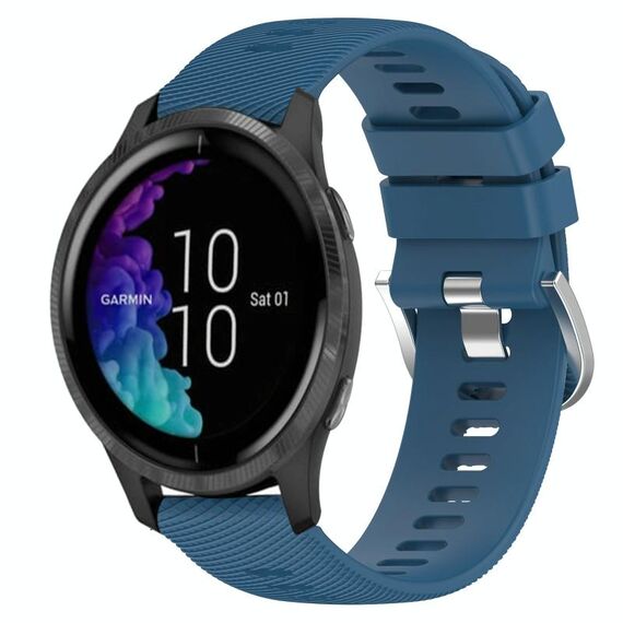 Per cinturino in silicone morbido a tinta unita Garmin Venu 20 mm (blu)