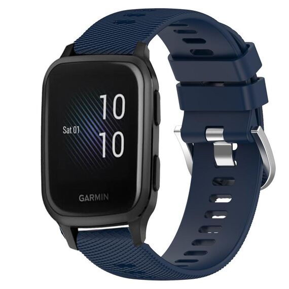 Per Garmin Venu SQ 20mm cinturino in silicone morbido a tinta unita (blu notte)