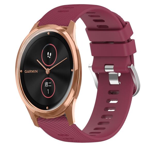 Per Garminmove Luxe 20mm Cinturino in silicone morbido a tinta unita (rosso vino)