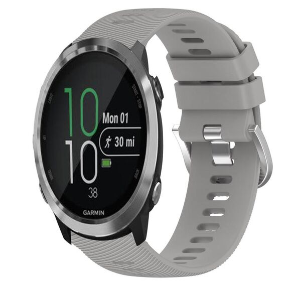 Per Garmin Forerunner 645 Music 20mm Cinturino in silicone morbido a tinta unita (grigio)