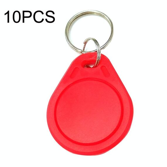 10PCS IC Access Control Card Controllo d'ingresso M1 Compatibile Fudan Rfid 13.56Mhz Portachiavi Portachiavi Tag Portachiavi (Rosso)
