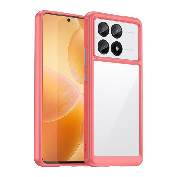 Per Xiaomi Redmi K70E Custodia per telefono TPU ibrida in acrilico serie colorata (rossa)