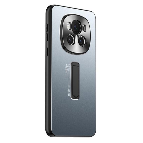 Custodia per telefono con supporto in TPU ibrido in metallo satinato per Honor Magic6 Pro (blu)