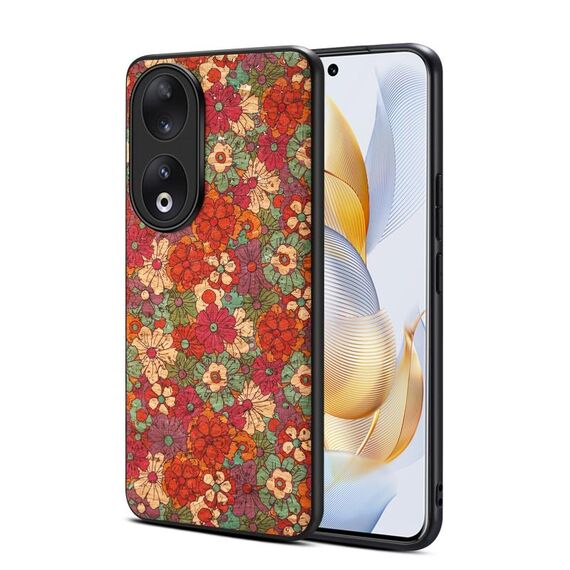 Custodia per telefono in TPU per Honor 90 Four Seasons Flower Language Series (rosso estate)