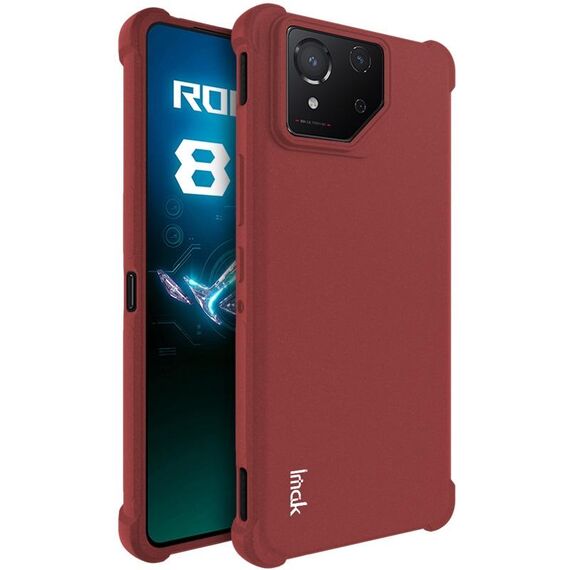 Per Asus ROG Phone 8 / Phone 8 Pro imak custodia in TPU antiurto con airbag (rosso opaco)