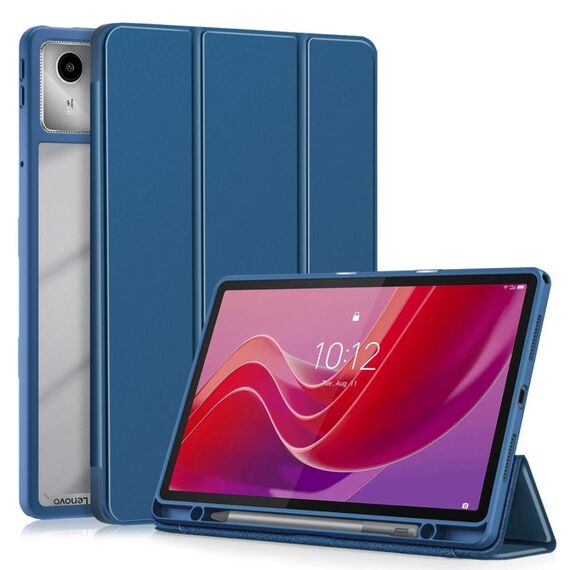 Per Lenovo Tab M11 / Xiaoxin Pad 2024 Custodia per tablet in pelle astuta in acrilico 3 volte in tinta unita (blu scuro)
