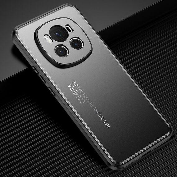 Custodia per telefono in metallo satinato per Honor Magic6 (nera)