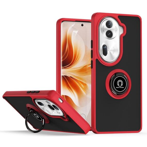 Per OPPO Reno11 Pro Global Q Shadow 1 Series TPU + custodia per PC con anello (rosso)