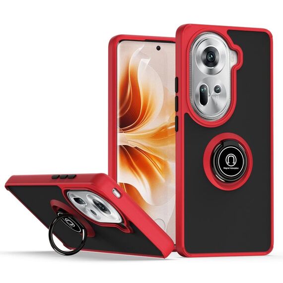 Per OPPO Reno11 Global Q Shadow 1 Series TPU + custodia per PC con anello (rosso)