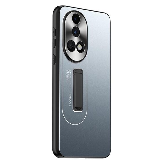 Per Huawei nova 12 Pro Custodia per telefono con supporto in TPU ibrido in metallo satinato (blu)