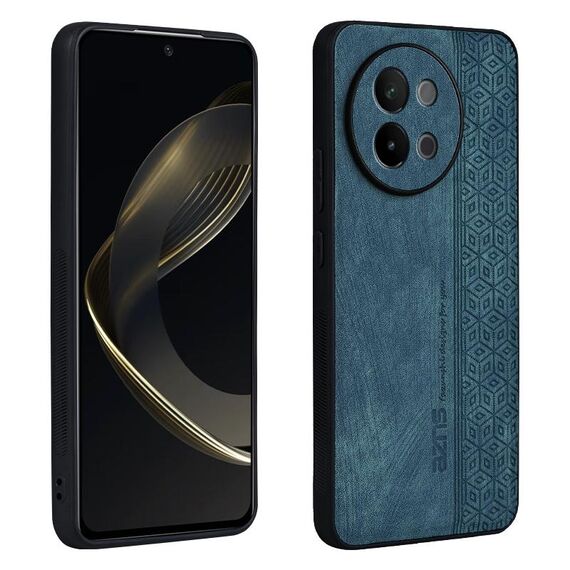 Custodia per telefono con sensazione di pelle in rilievo AZNS 3D per vivo S18e (verde scuro)