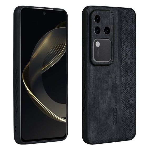 Custodia per telefono con sensazione di pelle in rilievo AZNS 3D per vivo S18 Pro (nera)