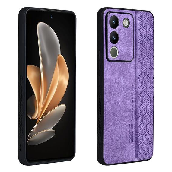 Custodia per telefono con sensazione di pelle in rilievo AZNS 3D per vivo V29e 5G / Y200 5G (viola)