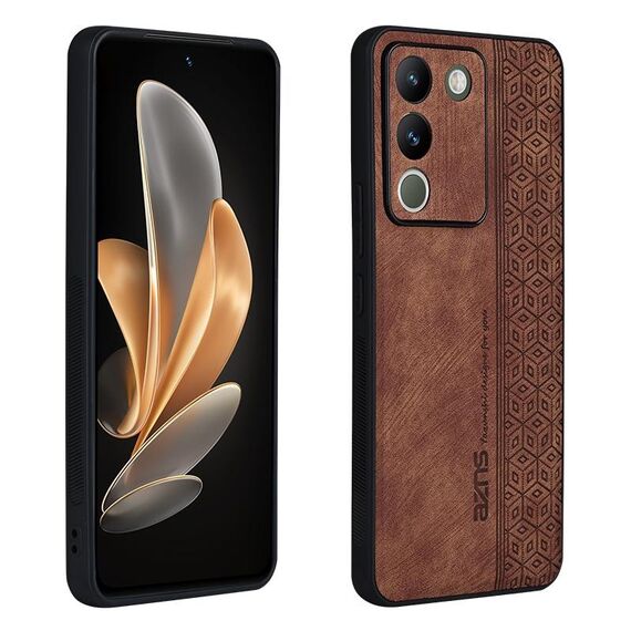 Custodia per telefono con sensazione di pelle in rilievo AZNS 3D per vivo V29e 5G / Y200 5G (marrone)