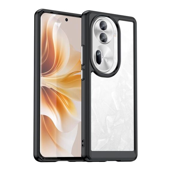 Per OPPO Reno11 Pro Custodia per telefono TPU ibrida in acrilico serie colorata globale (nera)