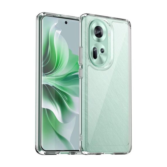 Per OPPO Reno11 Custodia per telefono in TPU ibrido acrilico serie colorata globale (trasparente)