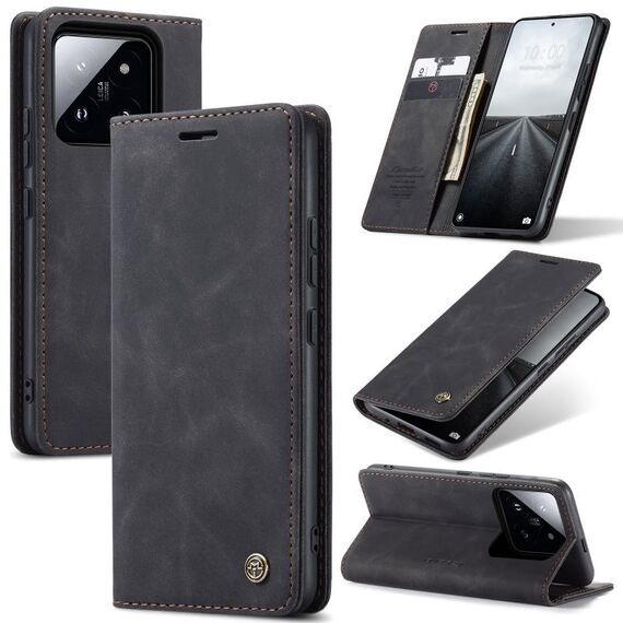 Per Xiaomi 14 Pro CaseMe 013 Custodia per telefono in pelle con vibrazione orizzontale multifunzionale (nera)