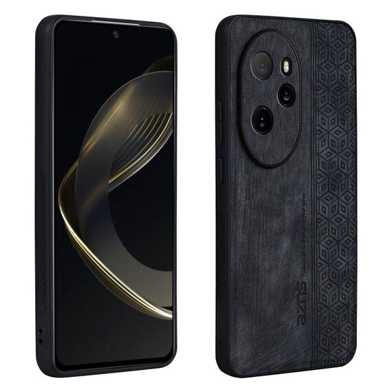 Custodia per telefono con sensazione di pelle in rilievo AZNS 3D per Honor 100 Pro (nera)