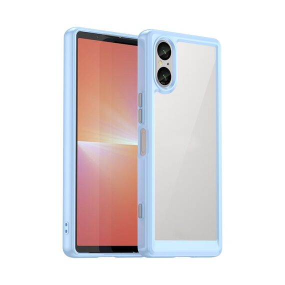 Per Sony Xperia 5 V Custodia per telefono ibrida in TPU acrilico serie colorata (blu)