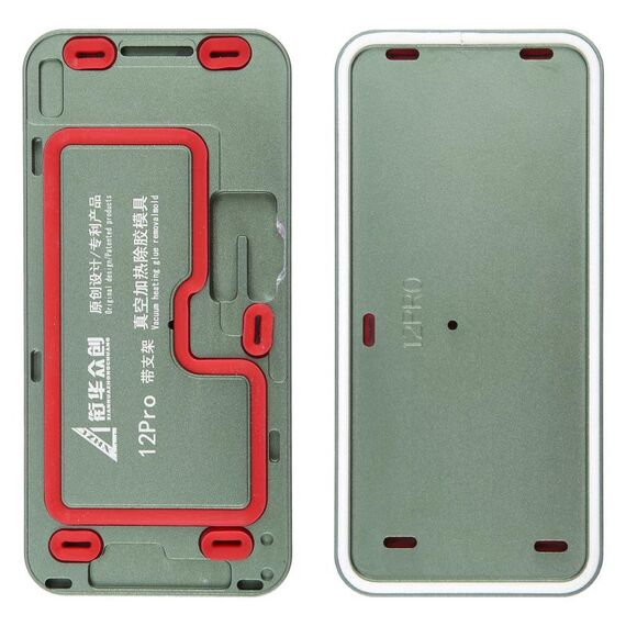 Per iPhone 12/12 Pro Cornice dello schermo LCD Stampo per rimozione colla riscaldante sotto vuoto con supporto