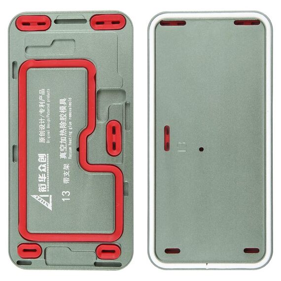Per iPhone 13 Cornice dello schermo LCD Stampo per rimozione colla per riscaldamento sotto vuoto con supporto