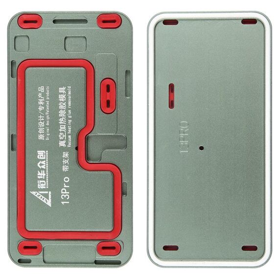 Per iPhone 13 Pro Cornice dello schermo LCD Stampo per rimozione colla per riscaldamento sotto vuoto con supporto