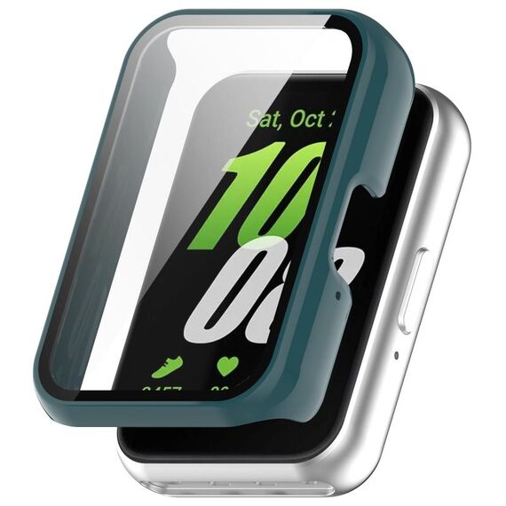 Per Samsung Galaxy Fit 3 SM-R390 PC + custodia protettiva per orologio integrata con pellicola in vetro temperato (verde pino)