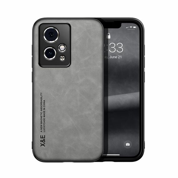 Custodia per telefono posteriore in pelle magnetica per Honor 90 GT Skin Feel (grigio chiaro)