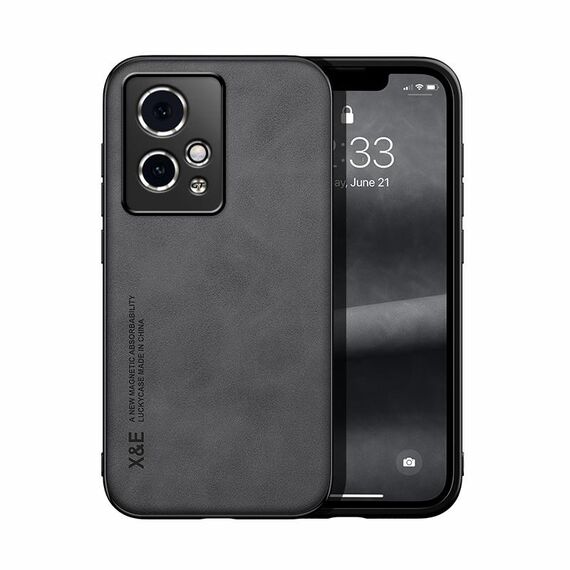 Custodia per telefono posteriore in pelle magnetica per Honor 90 GT Skin Feel (grigio scuro)
