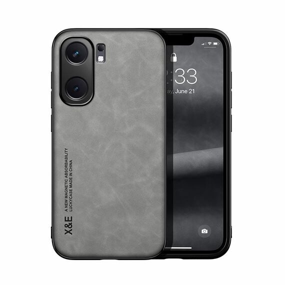 Per vivo iQOO Neo9 Custodia per cellulare con retro in pelle magnetica Skin Feel (grigio chiaro)