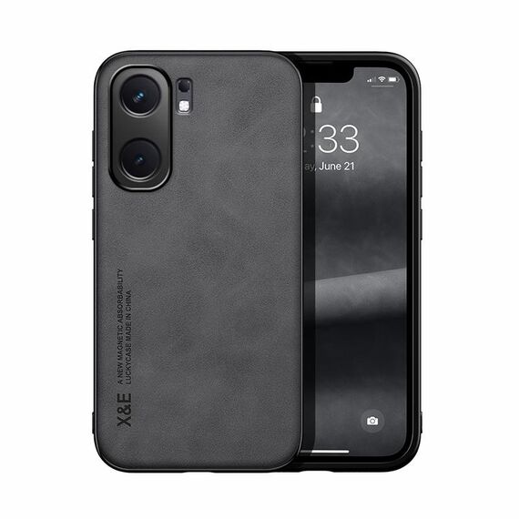 Per vivo iQOO Neo9 Custodia per cellulare con retro in pelle magnetica Skin Feel (grigio scuro)