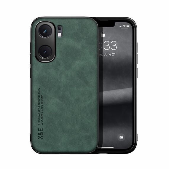 Custodia per telefono con retro in pelle magnetica Skin Feel per vivo iQOO Neo9 (verde)