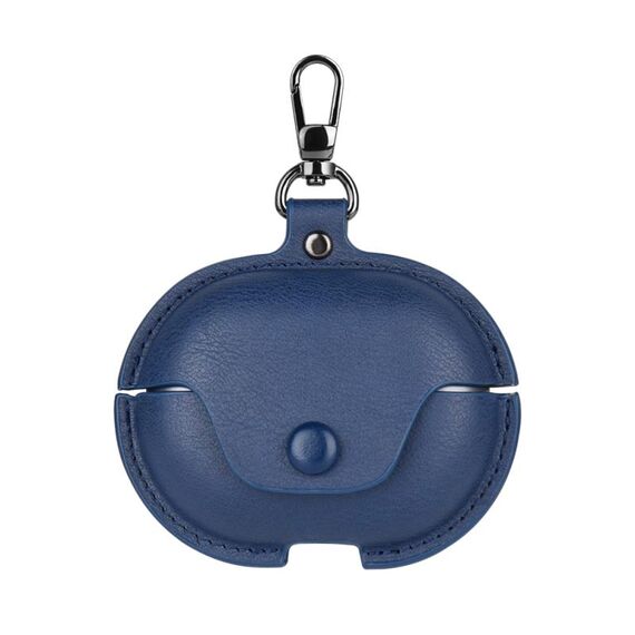 Custodia protettiva per auricolari in pelle Huawei FreeClip Business con gancio (blu)
