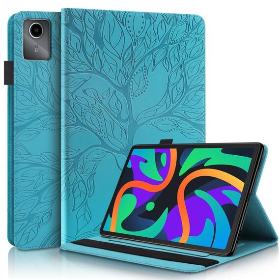 Custodia per tablet in pelle con vibrazione orizzontale serie Life Tree per Lenovo Tab M11 / Xiaoxin Pad 11 2024 (blu lago)