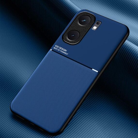 Per vivo iQOO Neo9 Classic Tilt Strip Grain Magnetico Antiurto PC + Custodia per telefono in TPU (Blu)